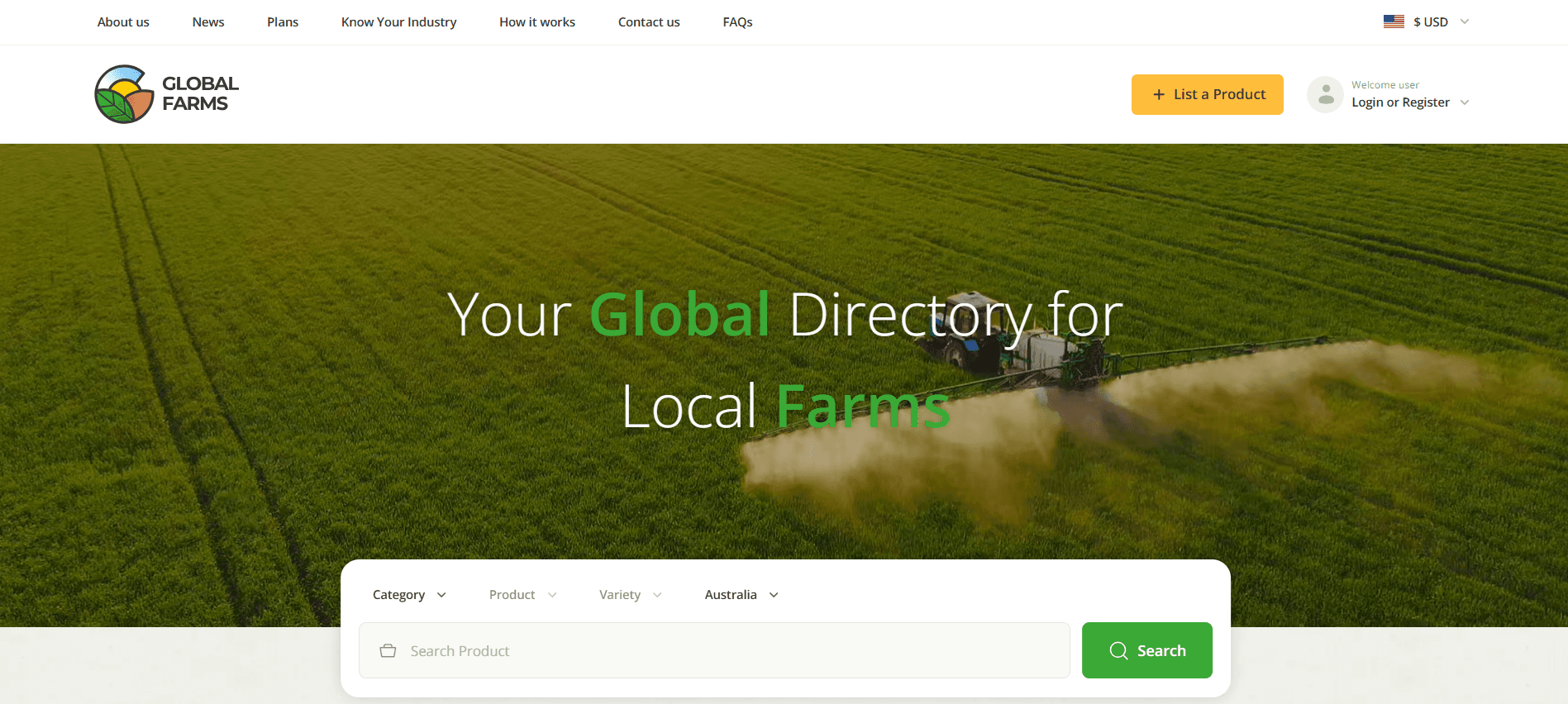 Global Farms — Agricultural Marketplace screenshot
