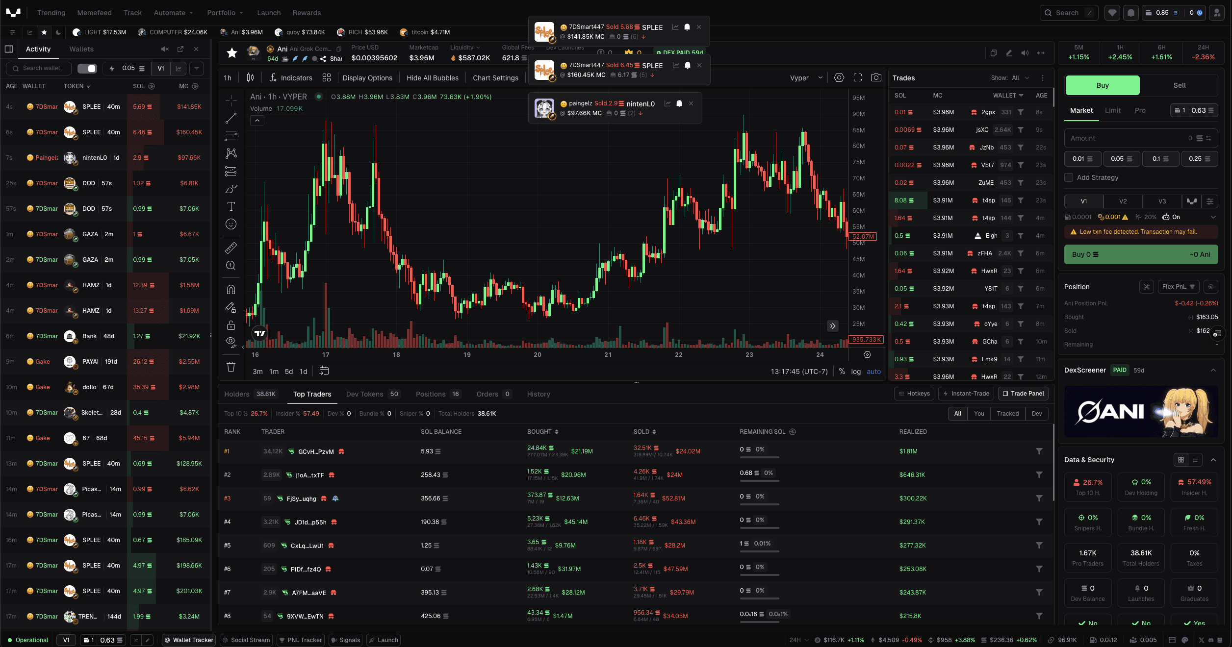 Vyper trade — Crypto trading terminal